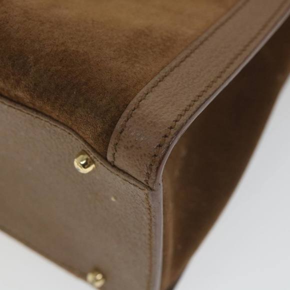 GUCCI Bamboo Hand Bag Suede Brown 082 2853 0260 0 Auth bs9787 - Picture 8 of 16